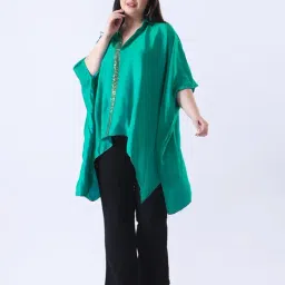 Qurvii Teal Regular Fit Kaftan-picture-28
