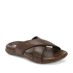 Spykar Men's Aralt Brown Cross Strap Sandals image 3