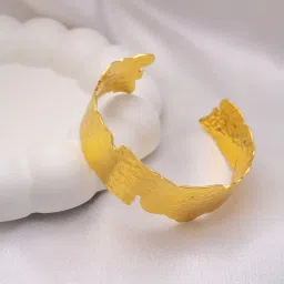 Perfectly Average Statement 18k Gold plated Cuff Bracelet in Irregular ripple pattern image 1