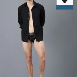 Force NXT Black Cotton Regular Fit Printed Briefs - Pack Of 2 image 1