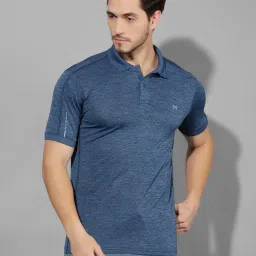 Force NXT Blue Regular Fit Self Pattern Sports Polo image 1