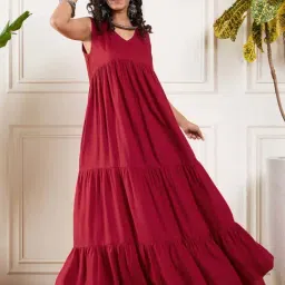 Inweave Maroon A-Line Dress-picture-12