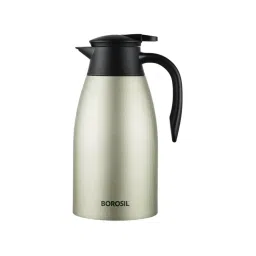 Borosil Stainless Steel Teapot with Handle & Double Wall Vacuum Insulated (2000 ML) image 1