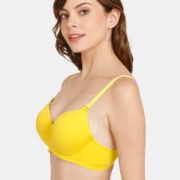 Rosaline by Zivame Yellow Half Coverage Under-Wired T-Shirt Bra image 3