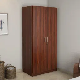 Nilkamal Max Classic Walnut Engineered Wood 2 Door Wardrobe image 1