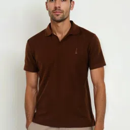 celio Celio* Brown Regular Fit Polo T-Shirt image 1