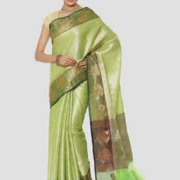 Banarasi Silk Works Green Woven Saree With Unstitched Blouse-picture-32
