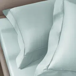 Sansaar Turquoise Cotton Plain Pillow Cover - Set of 2-image-86