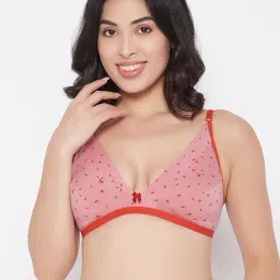Clovia Pink Non Wired Non Padded Plunge Bra-image-12