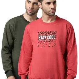 Vimal Jonney Green & Pink Regular Fit Printed Sweatshirts - Pack of 2-picture-15