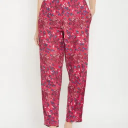 Clovia Pink Cotton Floral Print Pyjamas-picture-15