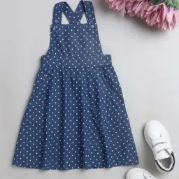 The Magic Wand Kids Indigo Blue Printed Dress-image-19