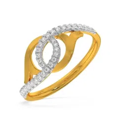 Kisna Diamond & Gold Jewellery Twisted Fashion 18k (750) Diamond & Gold Ring For Women image 1