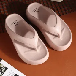 Carlton London Women's Beige Flip Flops image 1