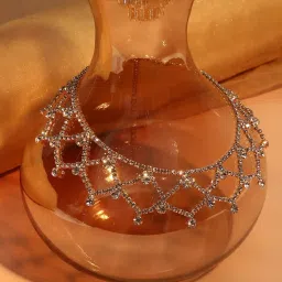 Sohi silver plated designer party necklace for women image 1