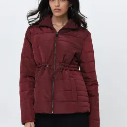 LOV by Westside Maroon Puffer Jacket-image-2