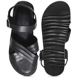 woodland Woods Men's Black Ankle Strap Sandals image 3