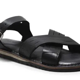 woodland Woods Men's Black Ankle Strap Sandals image 4