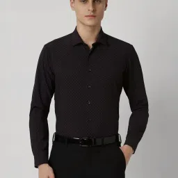 Van Heusen Black Slim Fit Printed Shirt image 1