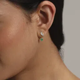 Mia by Tanishq Diamond 14k (585) Yellow Gold Earrings for Women-picture-14