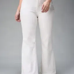 Miss Chase A+ White Denim Solid High Rise Jeans-picture-29