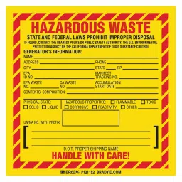 BRADY Vinyl 152.4 mm (6 Inch) English DOT Handling Label, 15Y482 (Pack of 100)-image-39