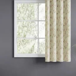 Haus & Kinder Pink Polyester Floral Soft Petal Bloom Eyelets 5 ft Window Curtain-picture-42