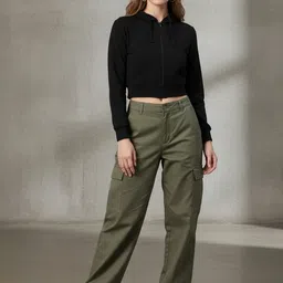 Popnetic Women Printed Hooded Sweatshirt image 2