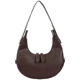 Kazo Brown Solid Shoulder Handbag-image-69