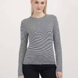 TOMMY HILFIGER Blue & White Cotton Striped T-Shirt image 1