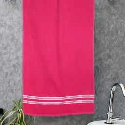 Romee Pink Cotton Solid Bath Towels image 1