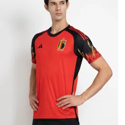adidas Red & Black Regular Fit Round Neck RBFA Home Jersey image 3
