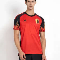 adidas Red & Black Regular Fit Round Neck RBFA Home Jersey image 1
