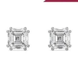 Emori 14k White Gold & Lab Grown Diamond 1 CT Asscher Stud Earrings-image-86