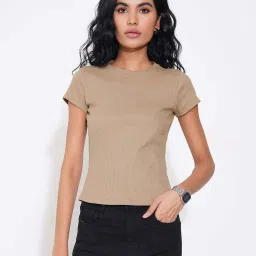 Sf Jeans By Pantaloons Beige Slim Fit Top image 1