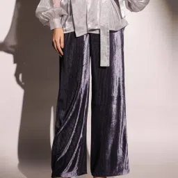 BInfinite Mystic Slate Showtime Velvet Straight Trousers image 1