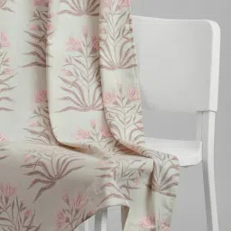 Haus & Kinder Pink Polyester Floral Petal Drift Eyelets 5 ft Window Curtain image 5