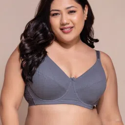 Clovia Grey Cotton Plunge Bra image 1