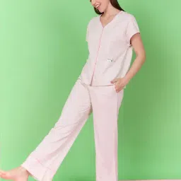 Sweet Dreams Sugar White Embroidered T-Shirt Pajamas Set-image-98