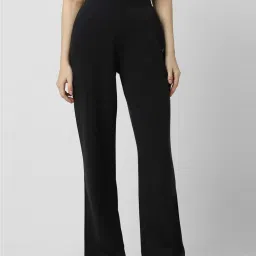 Van Heusen Black Mid Rise Flared Pants image 1