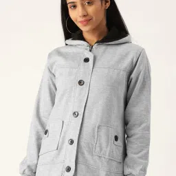 Belle Fille Grey Melange Textured Jacket image 1
