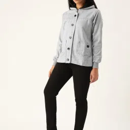 Belle Fille Grey Melange Textured Jacket image 4
