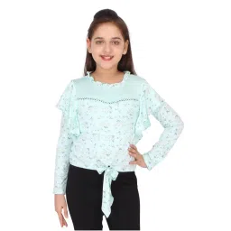 Cutecumber Kids Green Printed  Top image 1