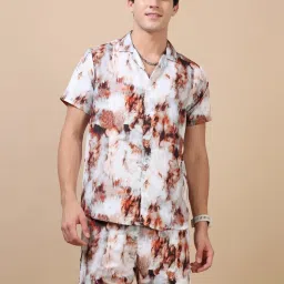 Bushirt Ivory Regular Fit Printed Co-Ord Set image 1