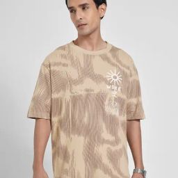 People By Pantaloons Beige Cotton Boxy Fit Printed T-Shirt-picture-25