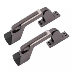 Atom 15.24 cm (6 inch) White Metal Grey and Silver Door Stopper (Pack of 2)-picture-15