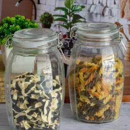 Goodhomes Transparent & Silver Glass 8.8 cm Jar - Set of 2 image 1