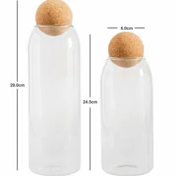 Goodhomes Tranparent & Brown Glass 6 cm Jar - Set of 4 image 3