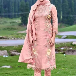 Autumnlane Pink Adrika Punch Full Work Kurta with Pant and Dupatta-picture-10