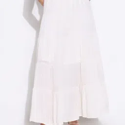 SHOWOFFFF Off White Cotton Regular Fit Skirt-picture-36